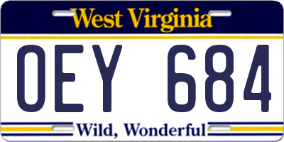 WV license plate OEY684