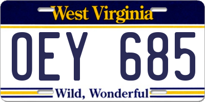 WV license plate OEY685