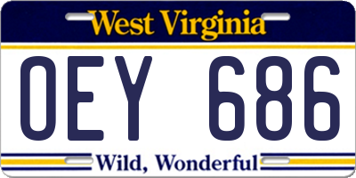 WV license plate OEY686