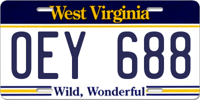 WV license plate OEY688