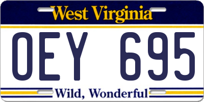WV license plate OEY695