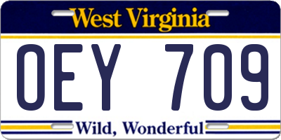 WV license plate OEY709