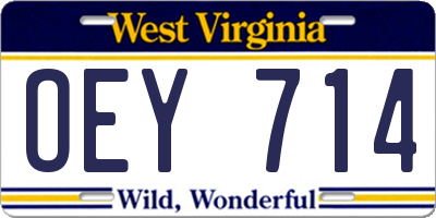 WV license plate OEY714