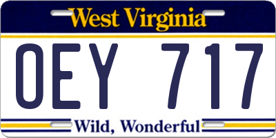 WV license plate OEY717
