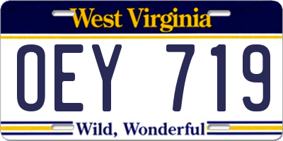 WV license plate OEY719