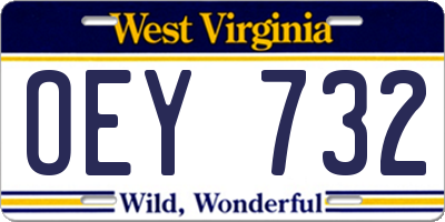 WV license plate OEY732