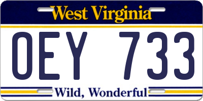 WV license plate OEY733