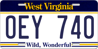 WV license plate OEY740