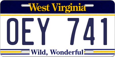 WV license plate OEY741
