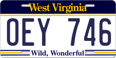WV license plate OEY746