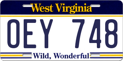 WV license plate OEY748