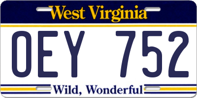WV license plate OEY752
