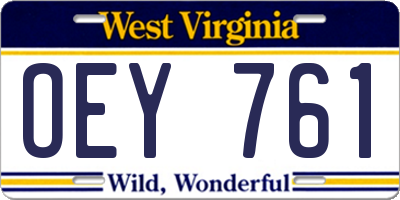 WV license plate OEY761