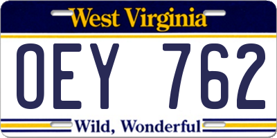 WV license plate OEY762