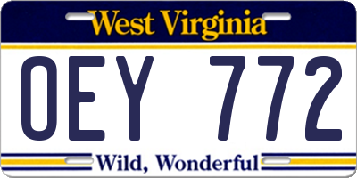 WV license plate OEY772