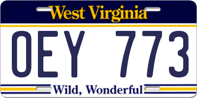 WV license plate OEY773