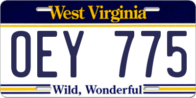 WV license plate OEY775