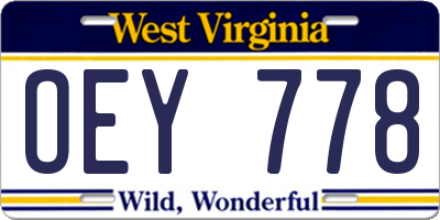 WV license plate OEY778