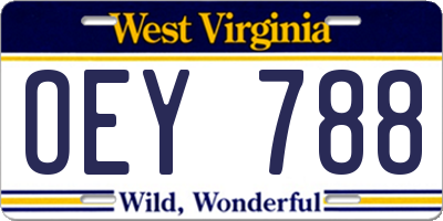 WV license plate OEY788