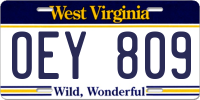 WV license plate OEY809