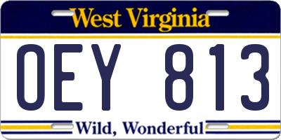 WV license plate OEY813