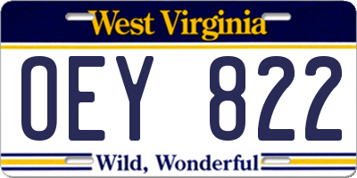 WV license plate OEY822