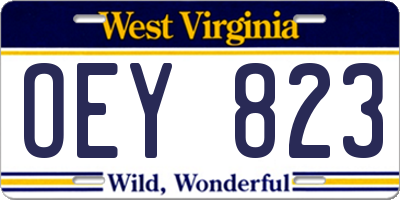 WV license plate OEY823