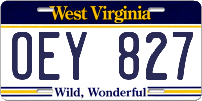 WV license plate OEY827