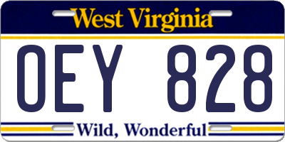 WV license plate OEY828