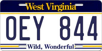 WV license plate OEY844