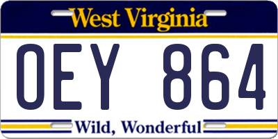 WV license plate OEY864