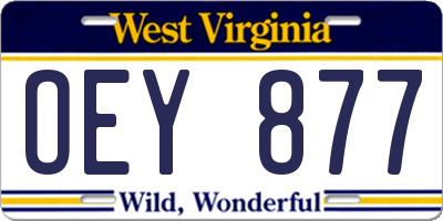 WV license plate OEY877