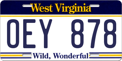 WV license plate OEY878