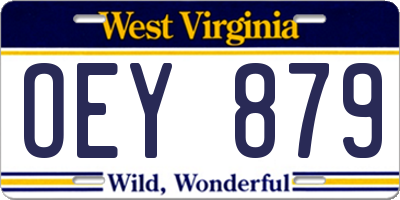 WV license plate OEY879