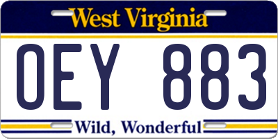 WV license plate OEY883