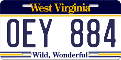 WV license plate OEY884