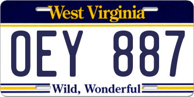 WV license plate OEY887