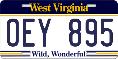 WV license plate OEY895