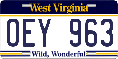 WV license plate OEY963