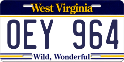 WV license plate OEY964