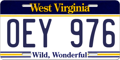WV license plate OEY976