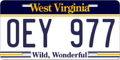 WV license plate OEY977