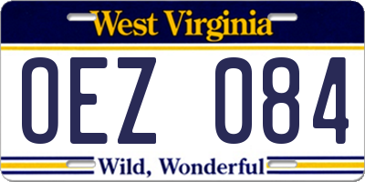 WV license plate OEZ084