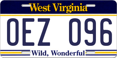 WV license plate OEZ096