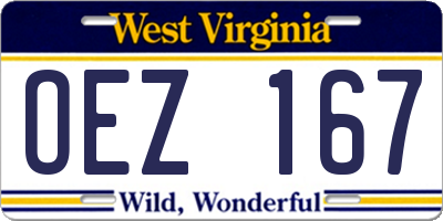 WV license plate OEZ167
