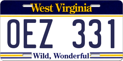 WV license plate OEZ331