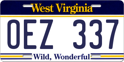 WV license plate OEZ337