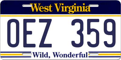 WV license plate OEZ359