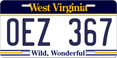 WV license plate OEZ367