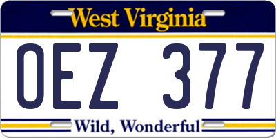WV license plate OEZ377